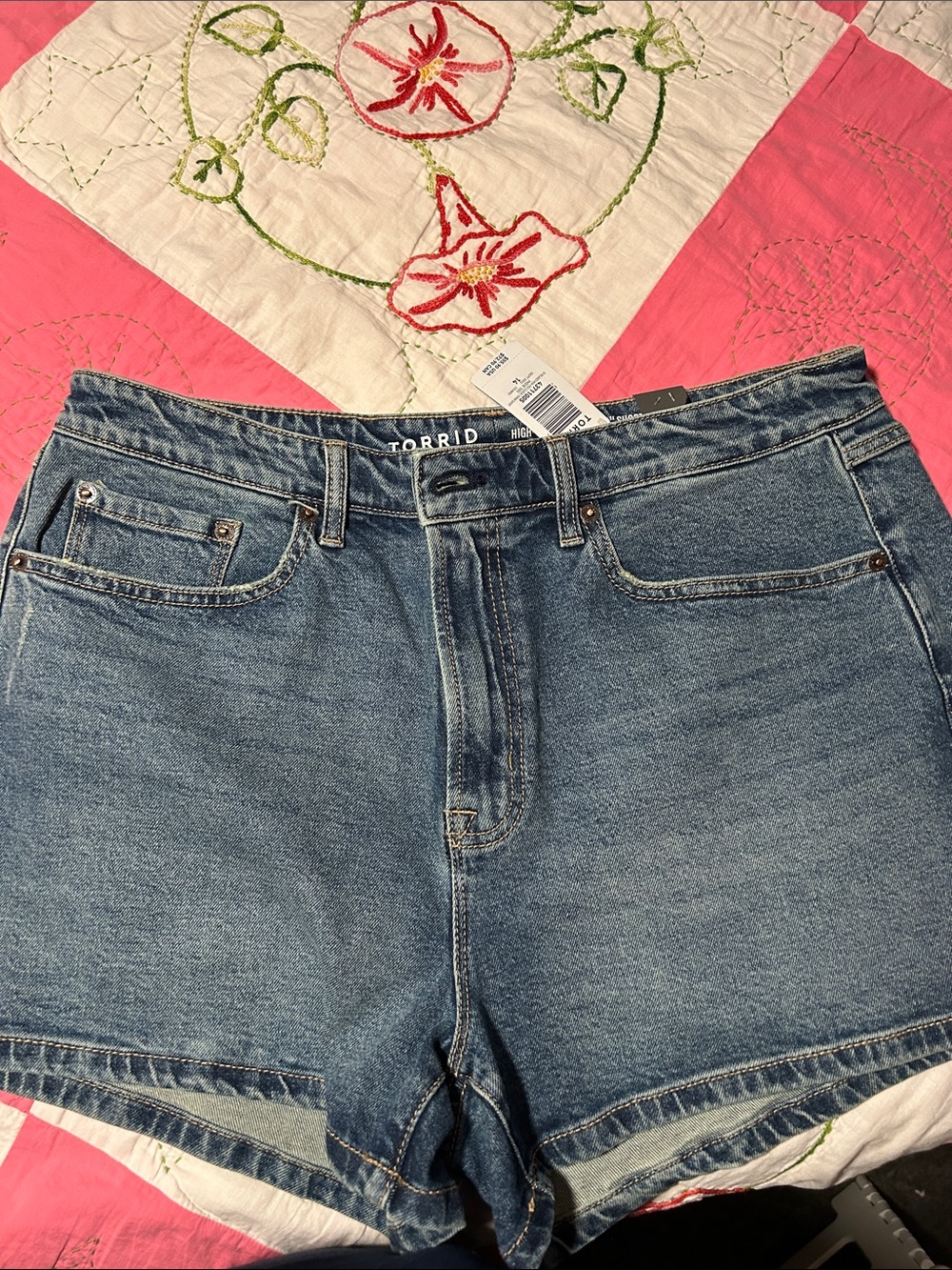 torrid Blue Classic Mid-Rise Denim Shorts